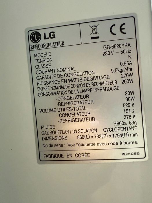 Frigorífico Combinado LG como novo 529lt