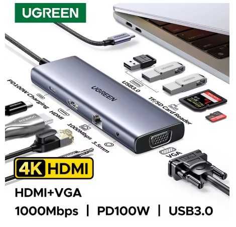 Багатофункціональний адаптер USB-C 10 в 1 Ugreen