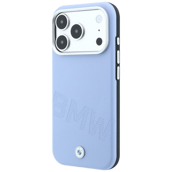 Etui BMW Sign Inclined Deboss Letters MagSafe do iPhone 18 Pro Max / 17 Pro Max niebieski