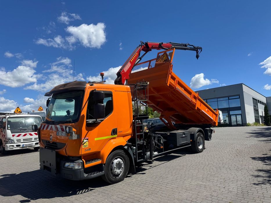 Renault Midlum 240DXi Wywrotka 3str HDS Fassi SPECJALNY Czołownica Solarka Piaskarka