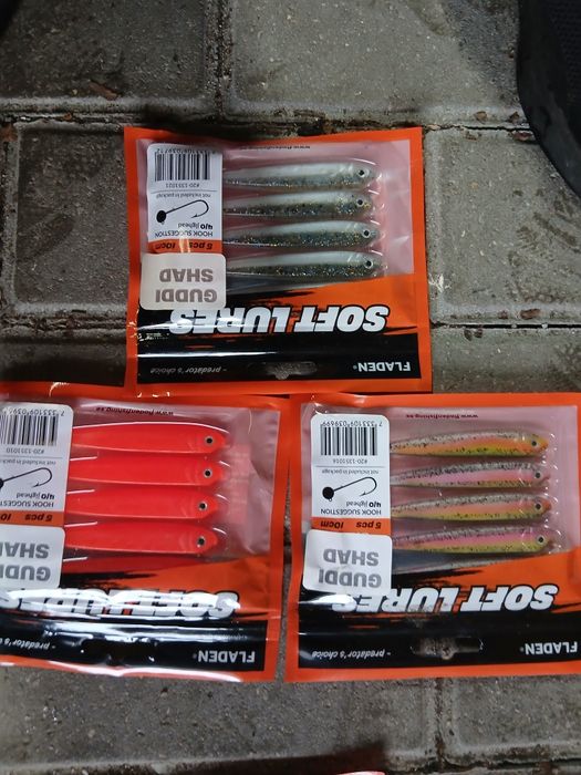 3 paczki gum wędkarskich fladen 10 cm