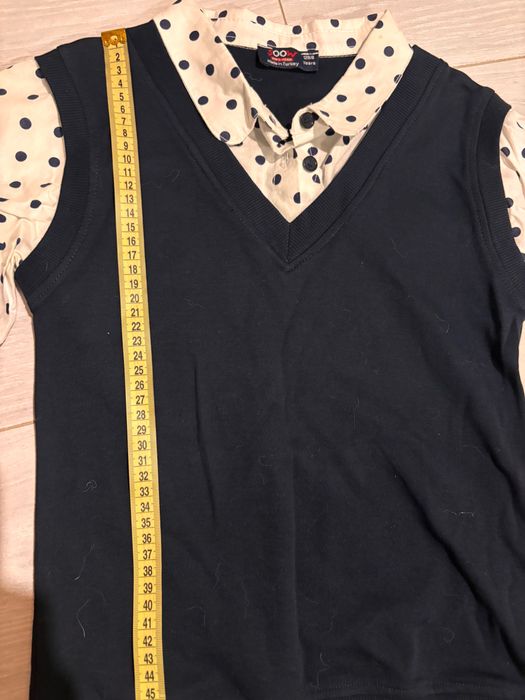 Джемпер-обманка з сорочкою на дівчинку 128–134