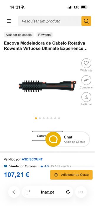 Escova Rotativa Rowenta Virtuose Ultimate Experience CF9620