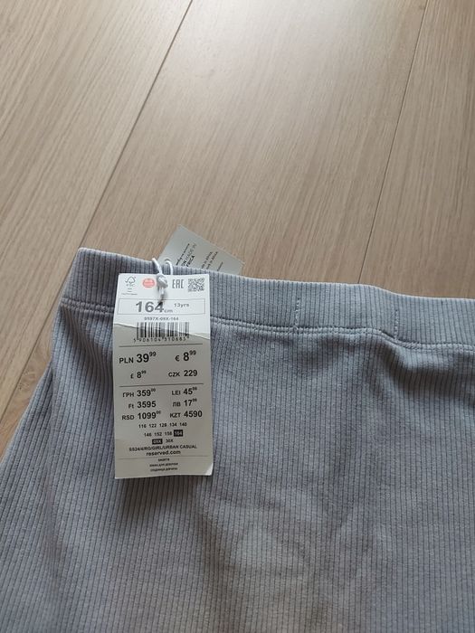 Spódnica prążek 164 xs szara nowa