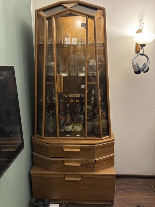 Witryna Barek Gablota Lity Dąb