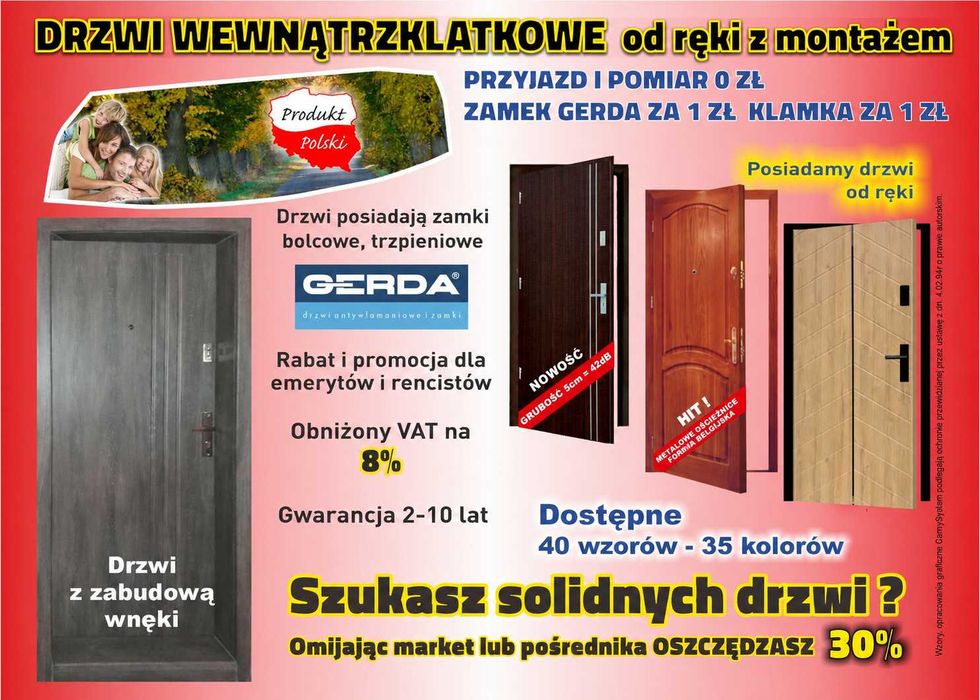 DRZWI wewnątrzklatkowe dźwiękoszczelne ocieplone antywyważeniowe z montażem