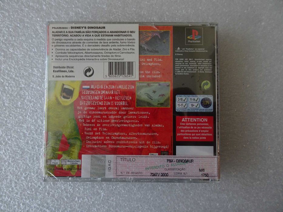 Jogo Playstation 1 - PS1 Disney Dinosaur (selado)