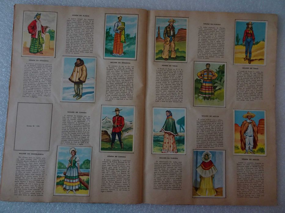 Caderneta de cromos Trajos Típicos de Todo o Mundo (faltam 10 cromos)