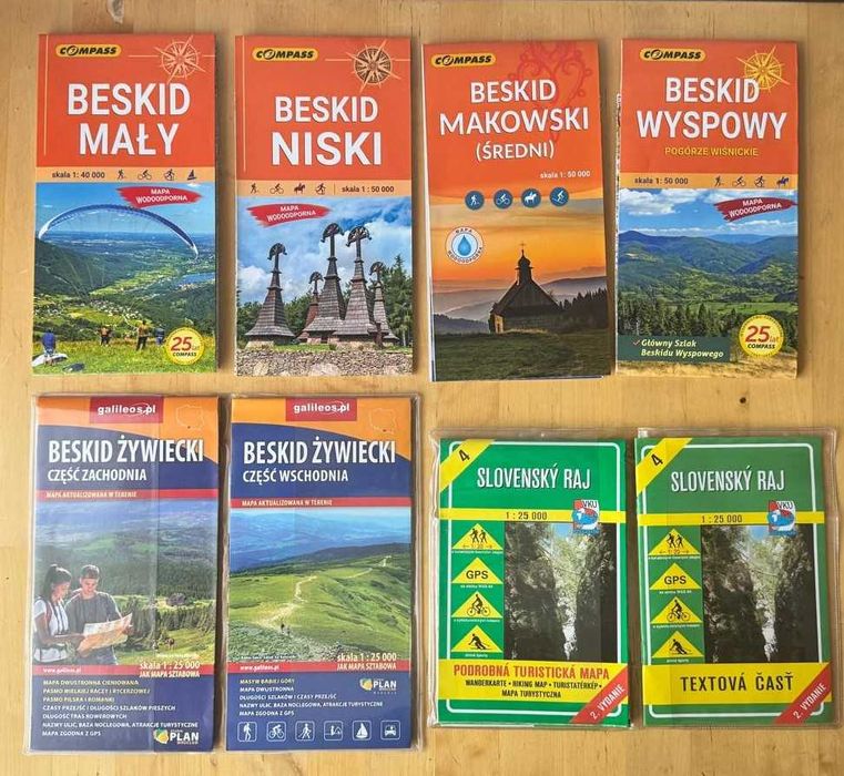 Zestaw nowych map BESKIDÓW, wydanie Compass i Galileos