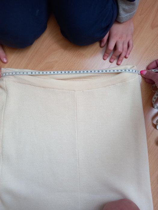 Garsonka spódnica komplet 40 42 L XL ecree wanilowa kaszmir wełnaAkryl