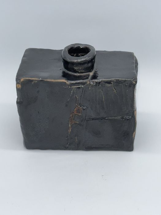 Vaso Modernista Em Cerâmica Assinado Vintage