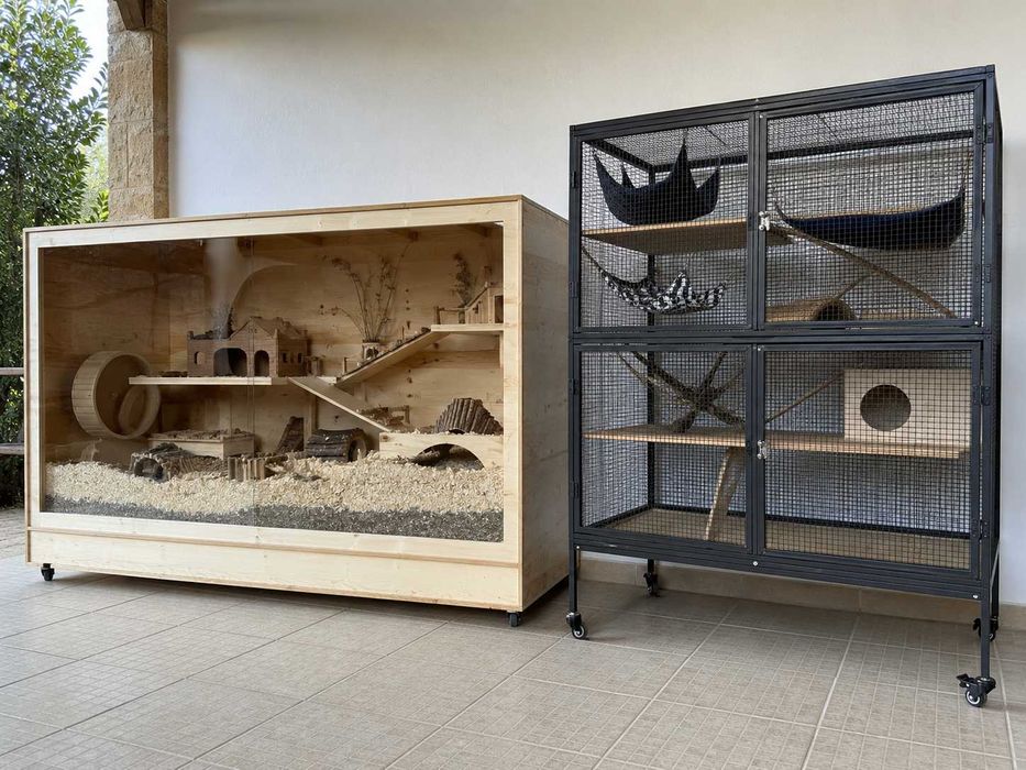Montagem de Gaiolas e Recintos para Hamsters, Petauros e Outros
