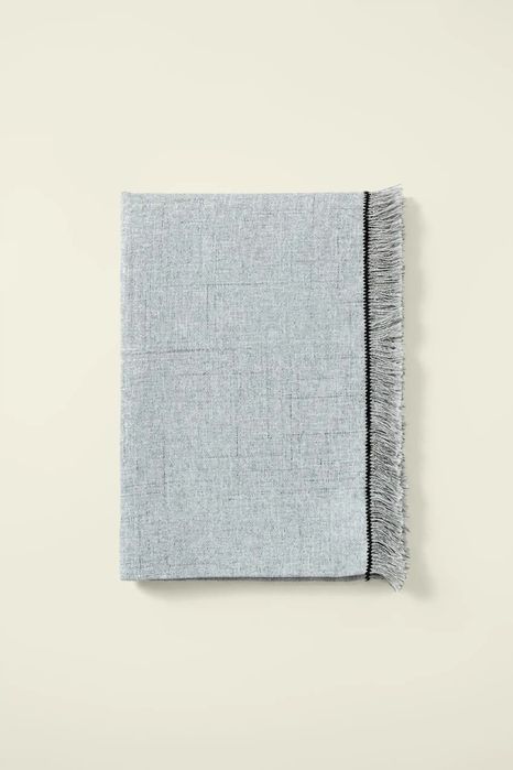 Obrus 140x280 Natur szary z frędzlami