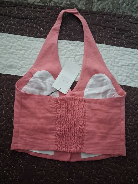Top halter z lnu Zara