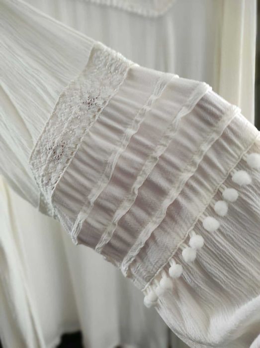 Tunika bluzka elegancka boho Ulla Popken 52 ecru