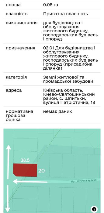 Пропонуємо для купівлі кутову ділянку 8 сот+20кВт в с.Шпитьки!
