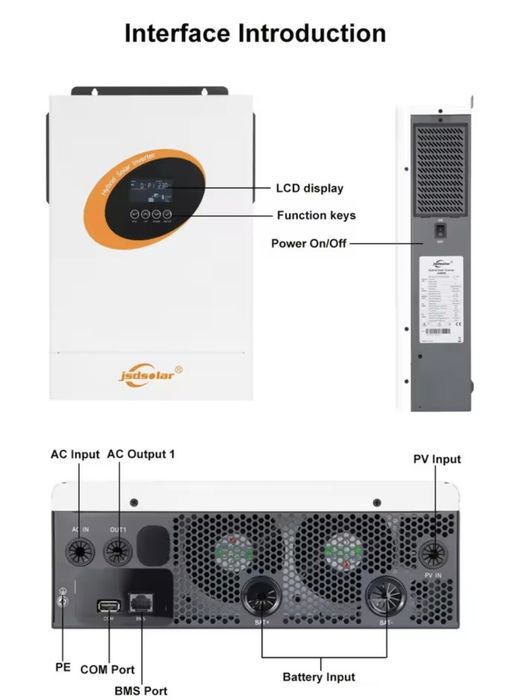 JSDSOLAR  4кВт, 24в гибридный инвертор.