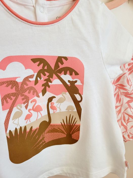 Zestaw 74-80 krótkie spodenki + bluzka skandynawska marka scandi