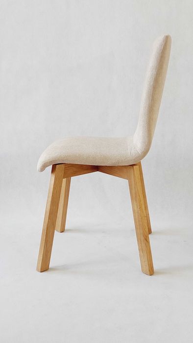 ZESTAW 4 KRZESŁA DĘBOWE tapicerowane stelaż drewniany - OD RĘKI