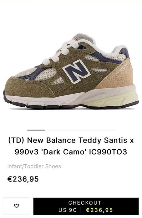 Дитячі кросівки New balance 990 V3 infant розмір 21