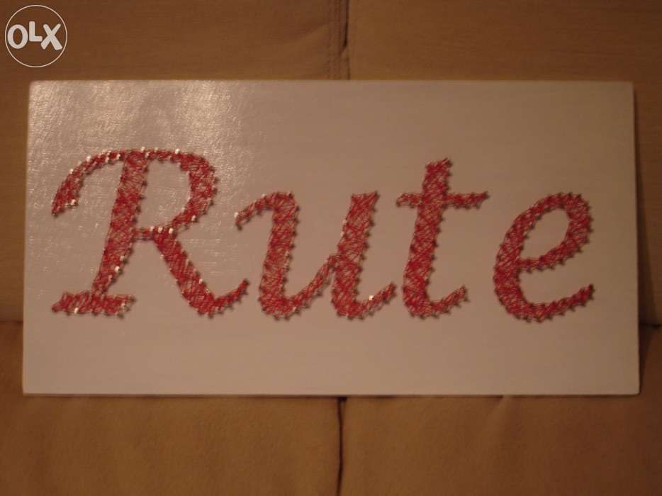 Quadros com nomes de pregos e linhas