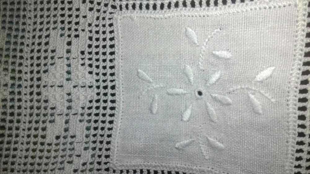 Toalha em renda linho caseiro