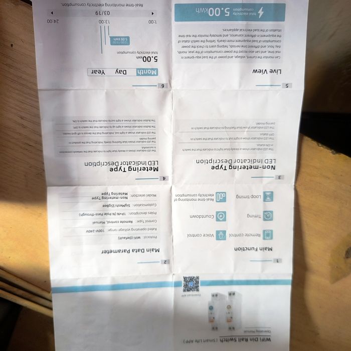 Bezpiecznik licznik energii  na szynę DIN - Gangbei  wifi system tuya