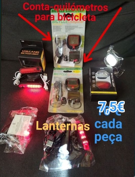 Lanternas luzes para bicicleta conta-quilómetros iluminação trotinetes