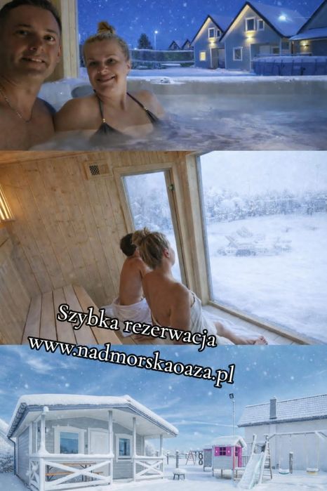 Domki całoroczne wajacje basen podgrzewany sauna jacuzzi majówka