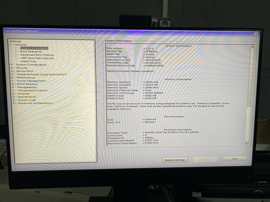 Моноблок 5шт Dell 7460 i5-8500/16 DDR4/512 SSD/Windows License