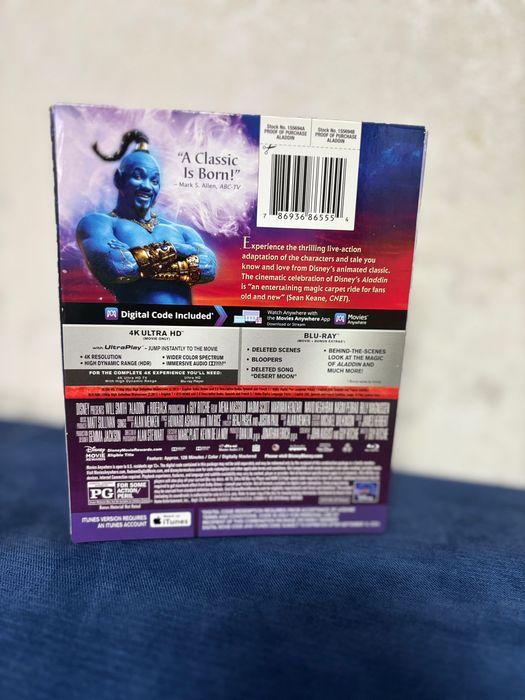 4 К UltraHD+ Blu-ray+ DIGITAL CODE Aladdin Disney Blu-ray disk