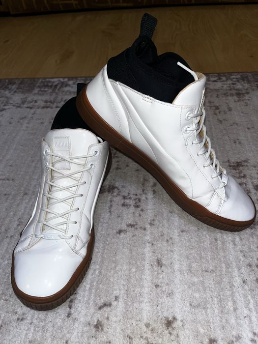 Puma хайтопи білі лаковані з gum sole, розмір 41