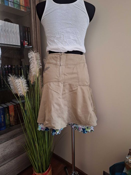 Spódniczka do kolan khaki rozkloszowana nowa Reporter XS/S (34/36)