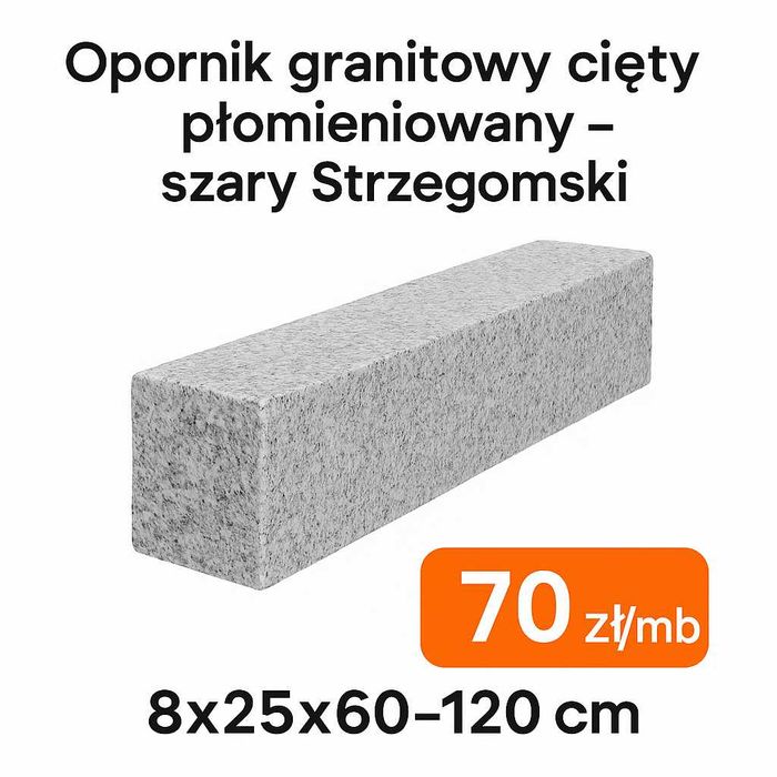 opornik granitowy cięty 8x25x60-120