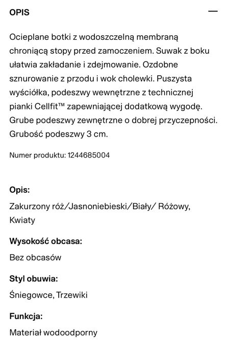Wodoodporne śniegowce H&M
