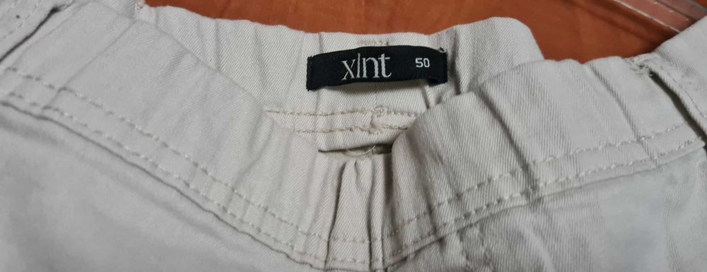 xlnt beżowe spodnie do kostek roz 50
