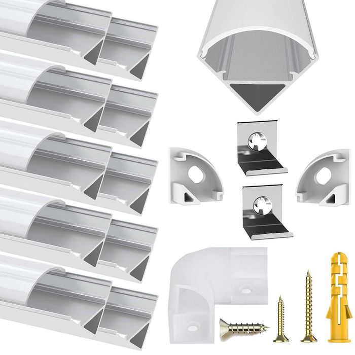 Nowy kanal aluminiowy / profil LED / mlecznobiały/ 10 szt / 1cm !A128!