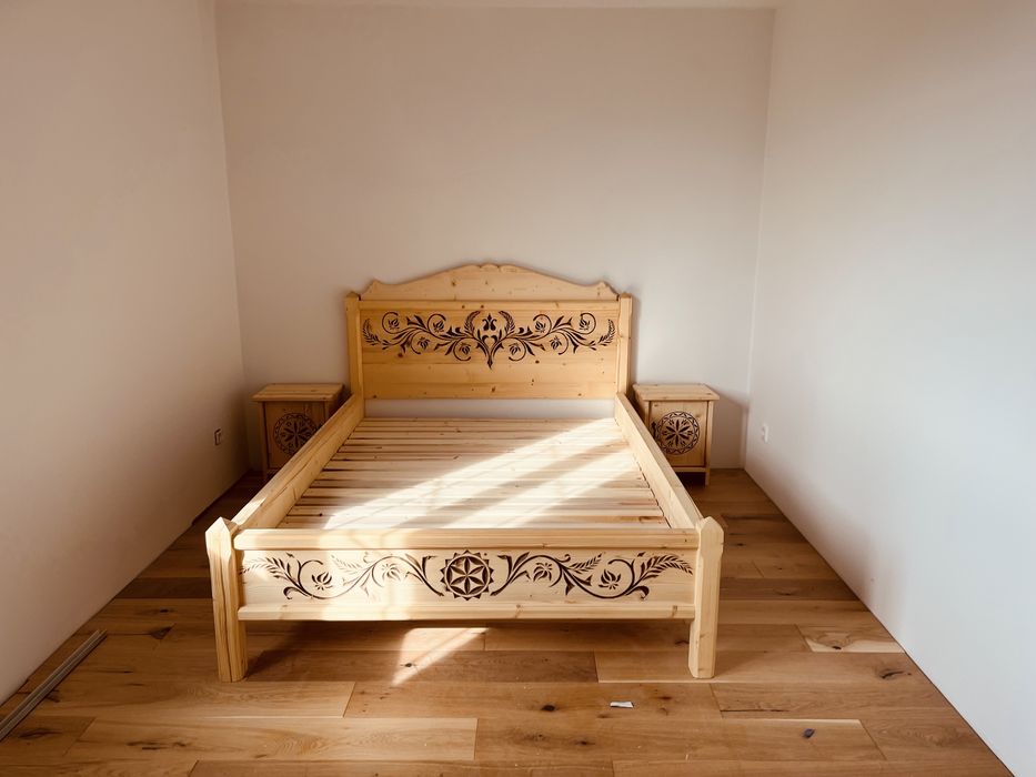 Łóżko drewniane lite drewno góralskie łóżko