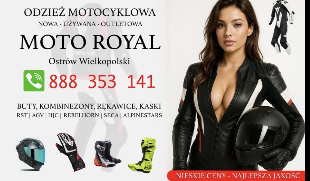 Kask buty kurtka spodnie rekawice  MOTO ROYAL OSTROW Wlkp
