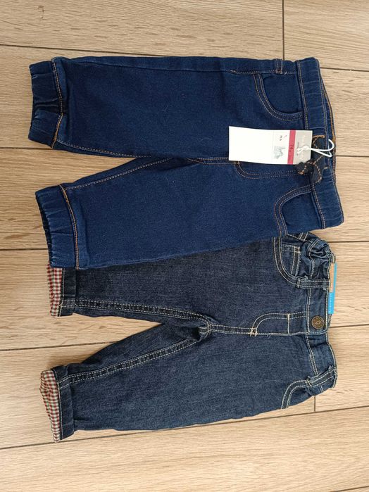 Zestaw spodni jeansy joggery rozmiar 74