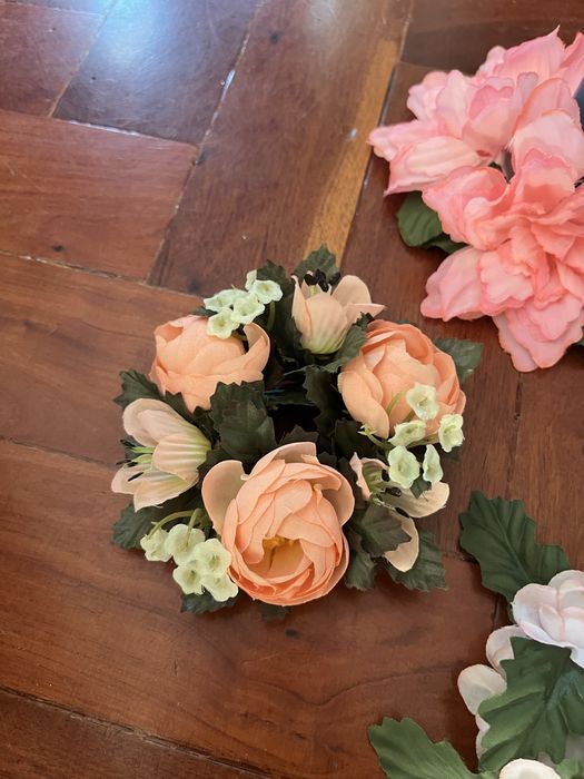 Enfeites flores para velas castiçal