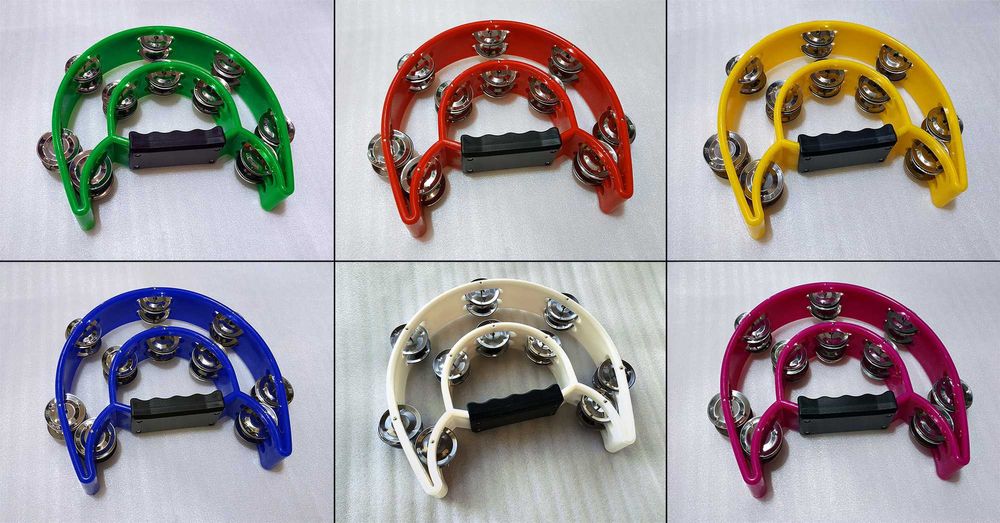 Тамбурин большой двойной полумесяц, бубен 20 бубенцов