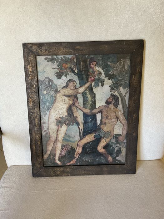 Arte sacra Pintura Adao e Eva