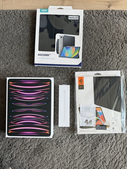 iPad Pro 256GB 6. gen + Apple Pencil 2. gen + etui — ZESTAW PREMIUM