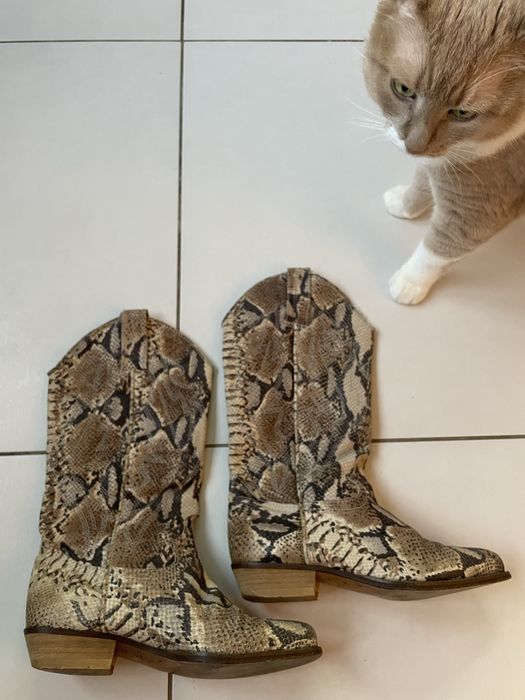 Казаки натуральная шкіра 38р, кожана підошва