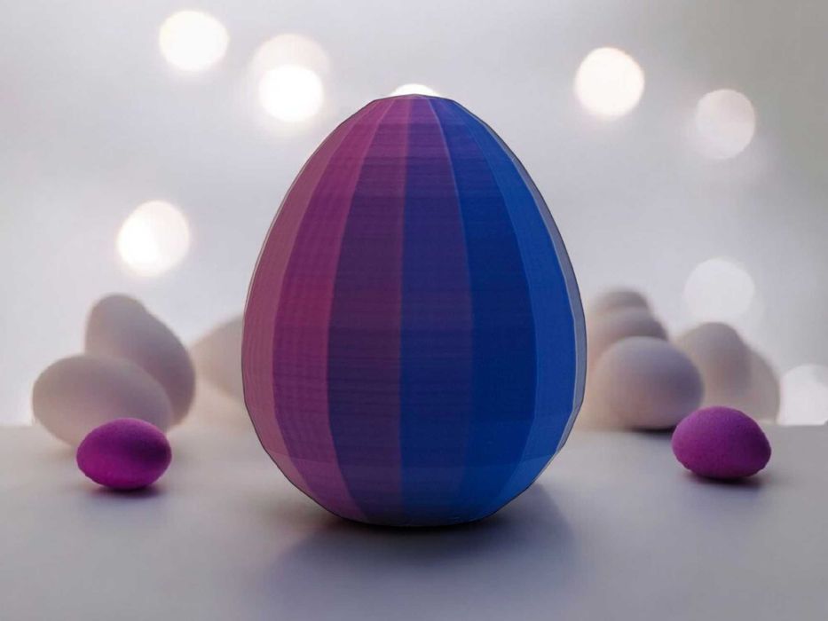 Jajko Wielkanocne Ozdoba Świąteczna Figurka Niebiesko-Czerwona