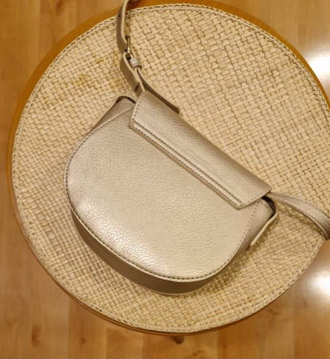 Wizytowa TOREBKA złota okrągła mała jak nowa na prezent