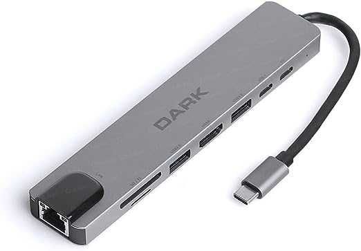 HUB typ C 8w1 na LAN/SD/USB2.0/USB3.0/USB C/PD/HDMI