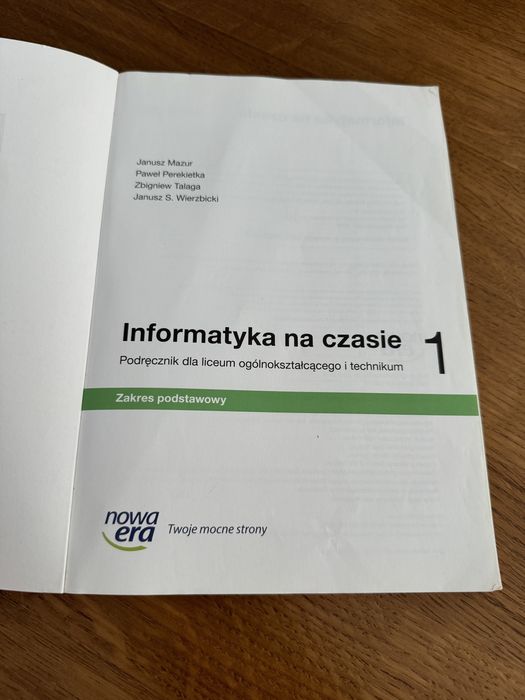Informatyka na czasie 1 nowa era zakres podstawowy