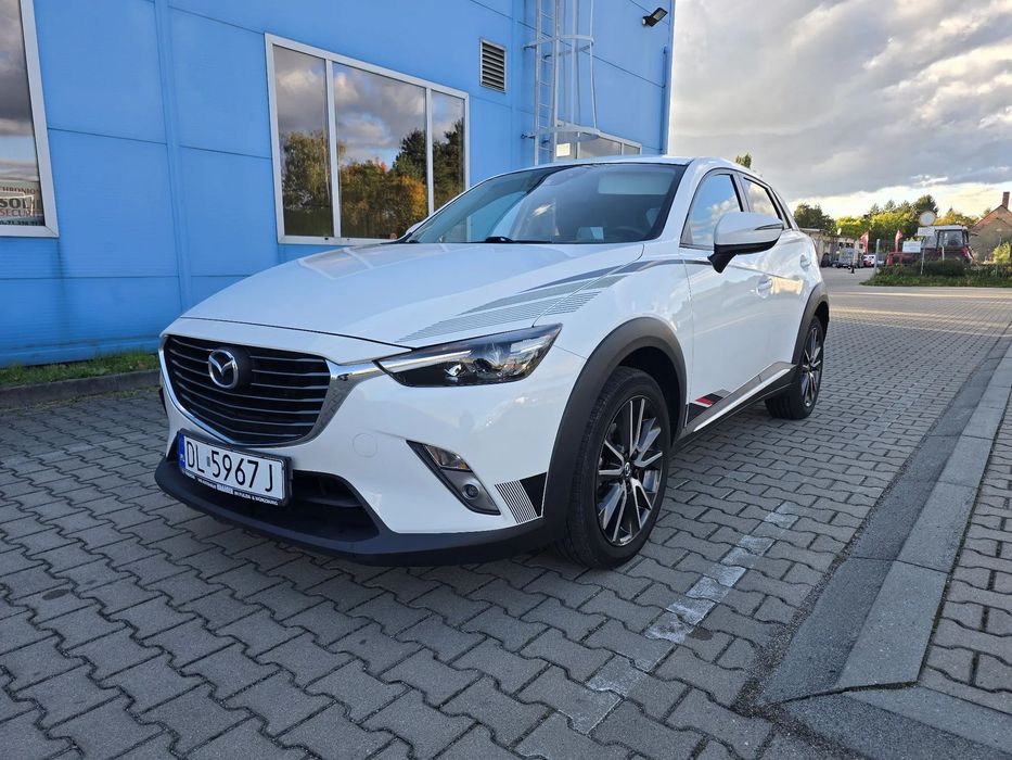 Mazda CX-3 Biała Perła Skóry HUD Kamera Cofania PDC Keyless Ser.ASO IDEAŁ Rej.PL